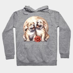 Valentine Bulldog Couple Hoodie